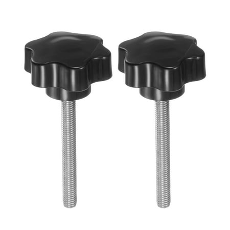 

Uxcell 2 Pieces Star Knobs M8 x 70mm 304 Stainless Steel Threaded Stud 46mm 6-Star Head Clamping Thumb Screw Black