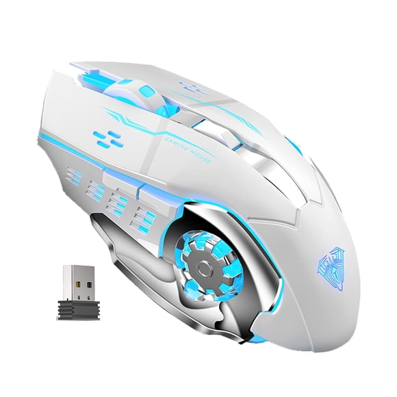Ratón inalámbrico AULA SC100 Silent White Recargable RGB