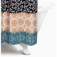 thumbnail image 5 of Boho Stripe Shower Curtain Bold Colorful Design, 35" x 72", Turquoise & Orange (1 Piece), 5 of 5