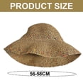 thumbnail image 2 of Sombrero de circunferencia de 56-58cm para mujer, protector solar hueco, sombrero para el sol, color transpirable, ala ancha, sombrero tejido de paja para mujer, 2 of 6