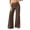 Brown, variant on Women's High Waisted Wide Leg Pants Double Button Front Loose Fit Dress Pants with Pockets for Casual Office Work