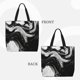 thumbnail image 2 of Disketp Fluid Black White Paint Swirls Bolsa Tote de Lona para Mujer, Bolso de Hombro y Cruzado con Cierre de Cremallera, 2 of 7