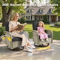 thumbnail image 5 of XIZZI Outdoor Furniture Patio Set with Fire Pit Table Swivel Rocking Chair, Wicker Outdoor Sectional Sofa Conversation Set for Patio, Garden, Large Villa, Black, 5 of 11