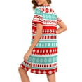 thumbnail image 6 of Christmas Nightdresses For Women Short Sleeves Loose Casual Nightie Comfy Lightweight Bathrobe V Neck Soft Dressgown Full Zip Pockets Sleepwear Pyjamas Loungewear Nightgown Housecoat Multicolor A XL, 6 of 7