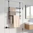 thumbnail image 4 of Over the Door Towel Rack with hooks, 19.3W x 6.6D x 24.8H inch, Black, 4 of 6