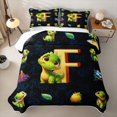thumbnail image 2 of Homewish Dinosaur Twin Quilt Set for Boys Girls, Dino Letter F Twin Coverlet Set, 2 of 7
