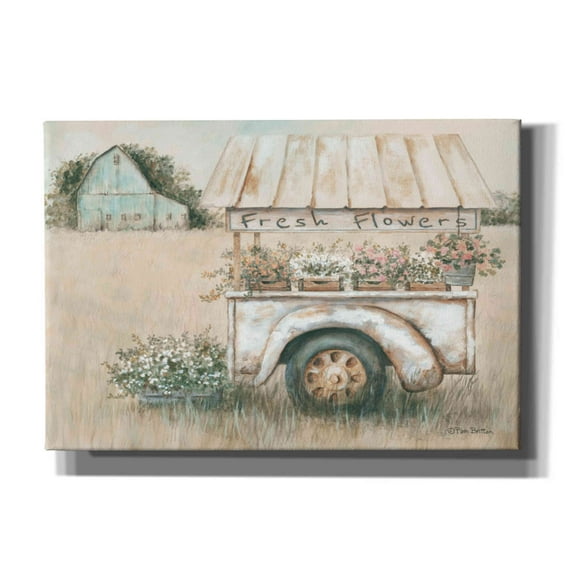 Epic Graffiti 'Fresh Flowers for Sale' by Pam Britton, Canvas Wall Art, 26"x18"