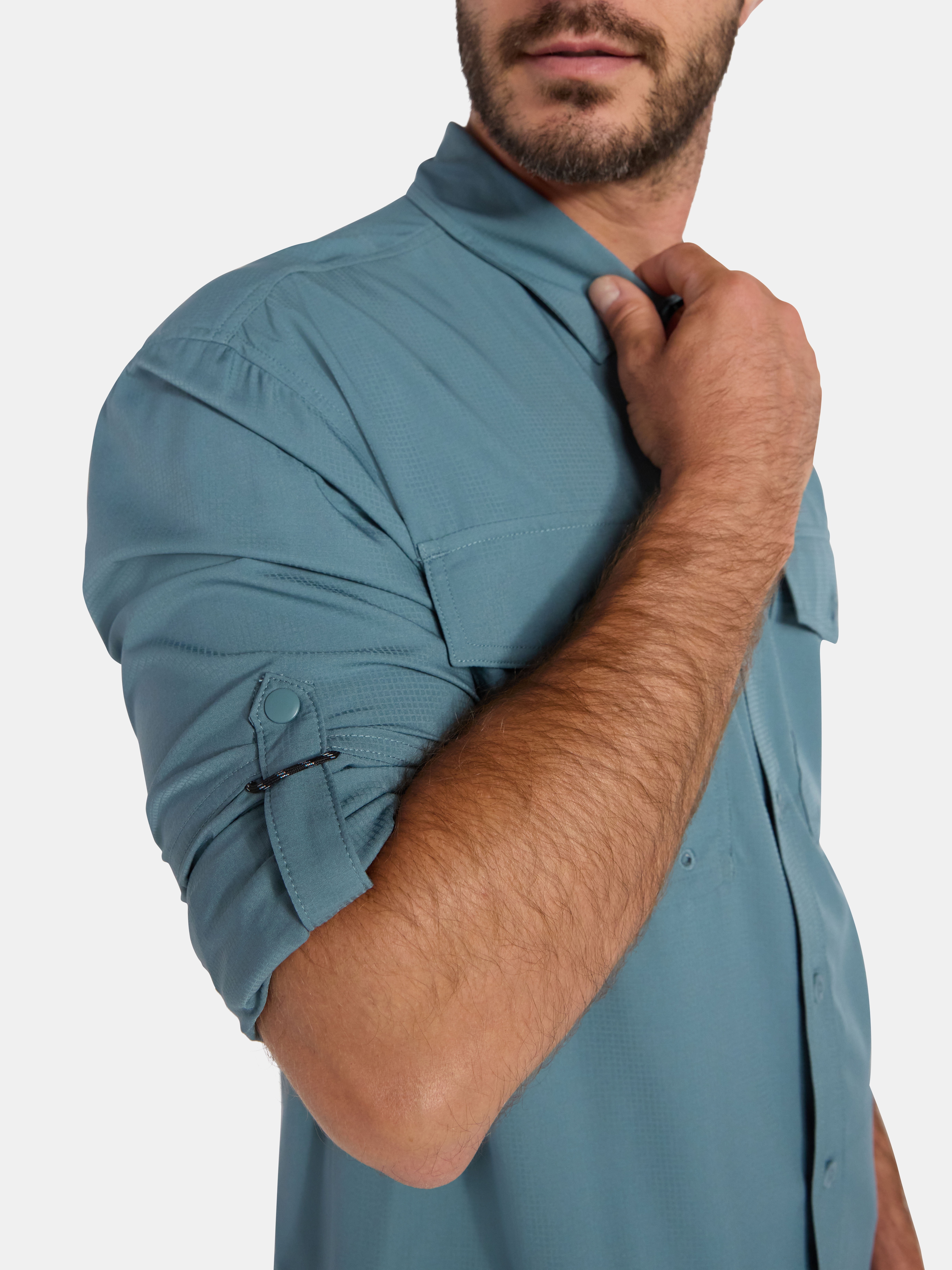 Ozark Trail Men's and Big Men's Upstream Shirt with Long Sleeves, Sizes S-3XL