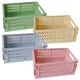thumbnail image 1 of Cesta de almacenamiento de plástico de 4 paquetes, organizador de contenedores de almacenamiento para la cocina del hogar, cesta de almacenamiento plegable apilable, 1 of 5