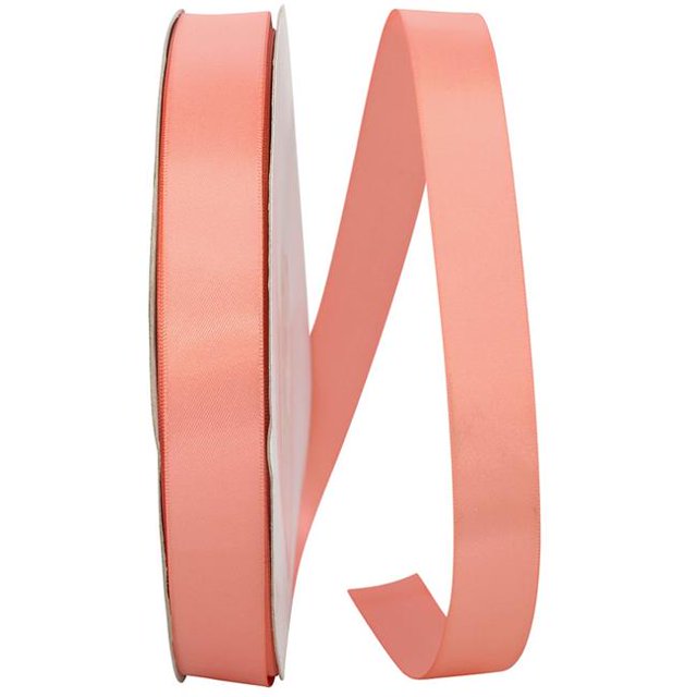 Reliant Ribbon 4950-906-05C Ruban Satin Double Face de 0,875 Po, 100 Verges, Corail Pâle