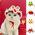 thumbnail image 2 of New Year Cat Hat New Year Style Pet Woolen Yarn Hat, Cute Cartoon Animal Design, Perfect for Tiger Year, 2 of 8