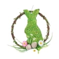 thumbnail image 1 of Conejito verde de Pascua, decoración de primavera hecha a mano para la puerta de entrada y el porche. Sesión, 1 of 9