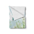 thumbnail image 2 of Grass Soft Flannel Fleece Blanket, Clouds with Spring Meadow with Butterflies and Green Grass Chamomile Blossom Garden, Cozy Plush for Indoor and Outdoor Use, 70" x 90", Multicolor, by Ambesonne, 2 of 6