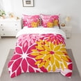 thumbnail image 2 of Manfei Flower Floral Bed in a Bag Twin Size,Boho Dahlia Bed Set,Pink Yellow Red Bedding Twin Size,Ultra Soft Bedroom Decoration,7 Pieces, 2 of 7