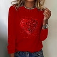 thumbnail image 3 of Aofany Women Valentine's Day Pullover Sweatshirts Heart Print Sweater Tops Long Sleeve Crewneck Shirts Fashion Loose Blouse Teen Girls Sweatshirt, 3 of 3