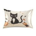 thumbnail image 7 of Yayeee Pillowcase Standard Size Set of 2 Satin Wrinkle Resistant Pillow Case, Cartoon Halloween Cat, 7 of 7