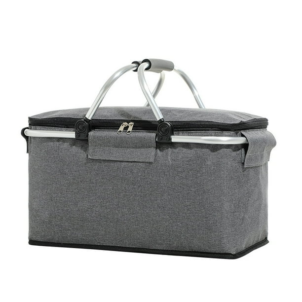 Cesta de Enfriador Aislada, Revestimiento de aluminio de Gran Capacidad de aluminio Cesta de Picnic aislada Tela Oxford Plegable Para Acampar