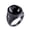 Black, variant on Men’s Stainless Steel Dome Ring, Large Face Vintage Statement Ring for Men, Bold Metal Wide Band with Color Center Accent, Sizes 7-12