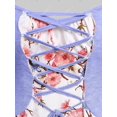 thumbnail image 3 of Talla grande de encaje con estampado floral 2 en 1 camiseta Rosegal  Mangas largas de talla grande, 3 of 5