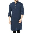 thumbnail image 1 of Kcodviy Homme Décontracté Uni Col Montant Homme Ajusté Manches Longues Robe Musulmane Chemises Longues pour Homme Manches Bouton Jubba Thobe, 1 of 6