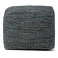thumbnail image 2 of Simpli Home Fredrik Boho Square Pouf in Grey Woven Genuine Leather, 2 of 3