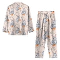 thumbnail image 3 of Easter Pajamas Sets for Women Button Down Pj Set Cute Bunny Print Nightwear Soft Pj Lounge Sets, 3 of 3
