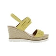 thumbnail image 4 of Gentle Souls by Kenneth Cole Womens Elyssa Leather Slingback Wedge Sandals, 4 of 5