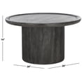 thumbnail image 3 of SAFAVIEH Devin Rustic Round Wood Coffee Table, Black With White Wash Distressing, 3 of 8