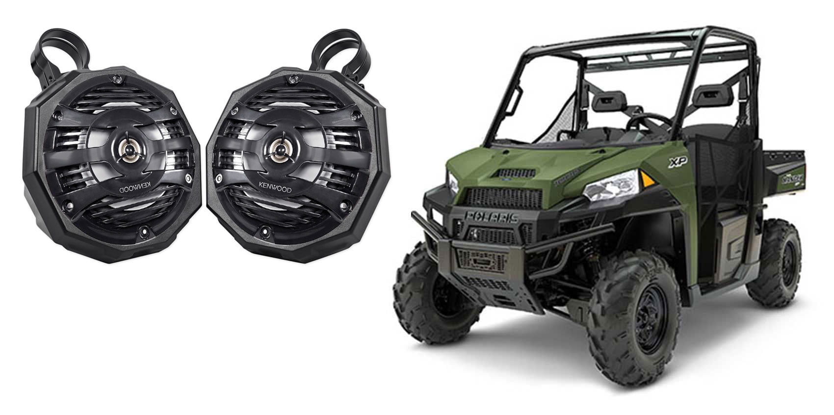 6.5" Rear Harness Bar Cage Kenwood Tower Speakers for Pair Polaris ...