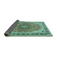 thumbnail image 2 of Ahgly Company Indoor Round Medallion Turquoise Blue Traditional Area Rugs, 7' Round, 2 of 4