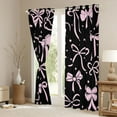 thumbnail image 3 of Feelyou Stars Bowknot Black Out Curtains, Black Pink Curtains Pack of 2 (42x63 Each), 3 of 6