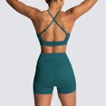 thumbnail image 5 of IBTOM CASTLE Women Workout Sets Yoga Outfits, Sports Bra and High Waist Leggings Gym Clothes Tracksuit, 2-Piece L Lake Blue, 5 of 6