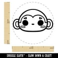 thumbnail image 2 of Charming Kawaii Chibi Monkey Face Blushing Cheeks Self-Inking Rubber Stamp Ink Stamper - Green Ink - Large 1-1/2 Inch, 2 of 7