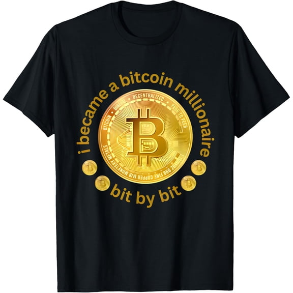 Bitcoin Logo BTC Crypto Currency Traders Blockchain Miners T-ShirtMen and women, White Black T-shirt, size: Extra large S-4XL