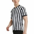 thumbnail image 4 of TOPTIE Sporting Goods Men's Referee Shirt Official V-Neck Black & White Stripe Jersey-XL, 4 of 6