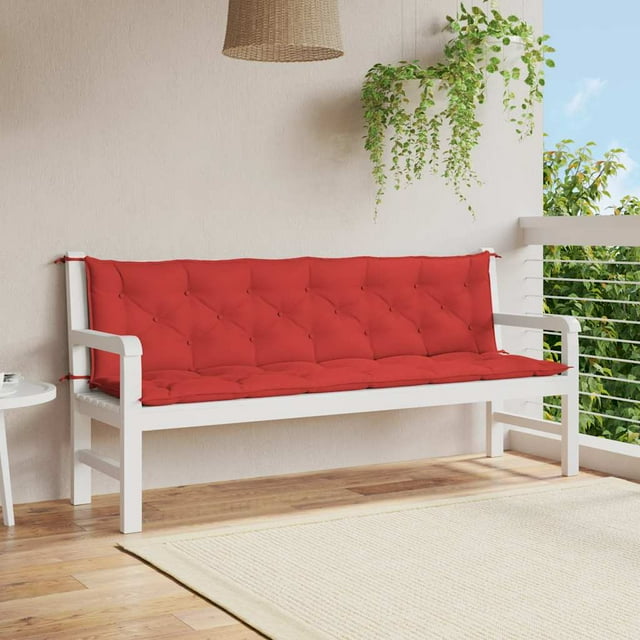vidaXL Coussins de Banc Intérieur/extérieur 2 Pcs, Antidérapants, Hydrofuges, Rouge 78.7"x19.7"x2.8"