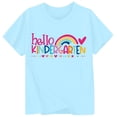 thumbnail image 3 of Bysome Girls Tops Summer First Day of School Cartoon Print Short Sleeve Crew Neck Tees Back to School Comfortable Girl Shirts Size 1-2 Years Light Blue, 3 of 3