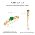 thumbnail image 4 of Rosec Jewels Natural Emerald Promise Ring for Women - Emerald Diamond Ring - AAA Quality - Ready to Gift for Valentines Day, 10K Yellow Gold, US 5.50, 4 of 5