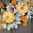 thumbnail image 5 of PPKVUFD Fall Decorations for Home - Fall Decor - 18 Inch Autumn Fairytale Pumpkin Foliage Maple Leaf Rose Wreath for Thanksgiving Halloween Farmhouse Harvest Front Door Outdoor Indoor Window Wall, 5 of 5