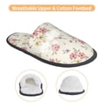 thumbnail image 3 of KLL Floral Slippers for Women Men House Slip on Indoor Outdoor Bedroom Furry Fleece Lined Ladies Comfy Anti-Skid Rubber Hard Sole-Large, 3 of 8