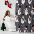 thumbnail image 5 of Grey Christmas Snowman Bathroom Shower Curtain Cute Winter Snowman Snowflakes Xmas Waterproof Washable Shower Curtains for Bathtub Bath Decor with Grommets and Hook 66 X 72 Inch, 5 of 8