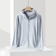 thumbnail image 5 of GaThRRgYP Women's Summer Sun Shield Coat for Daily Wear,Woman Casual Solid Sports Hooded Long Sleeve Zipper Sun-proof High Elastic Silver XXL, 5 of 7