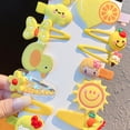 thumbnail image 2 of 14 Uds conjunto horquilla lindo colorido princesa flor fruta patrón de dibujos animados niños Clip de pelo para niñas amarillo, 2 of 5