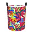 thumbnail image 1 of Balery Colorful Bananas Cesta de ropa redonda con asas, impermeable, independiente, para ropa, juguetes, dormitorio y familia-Small, 1 of 6
