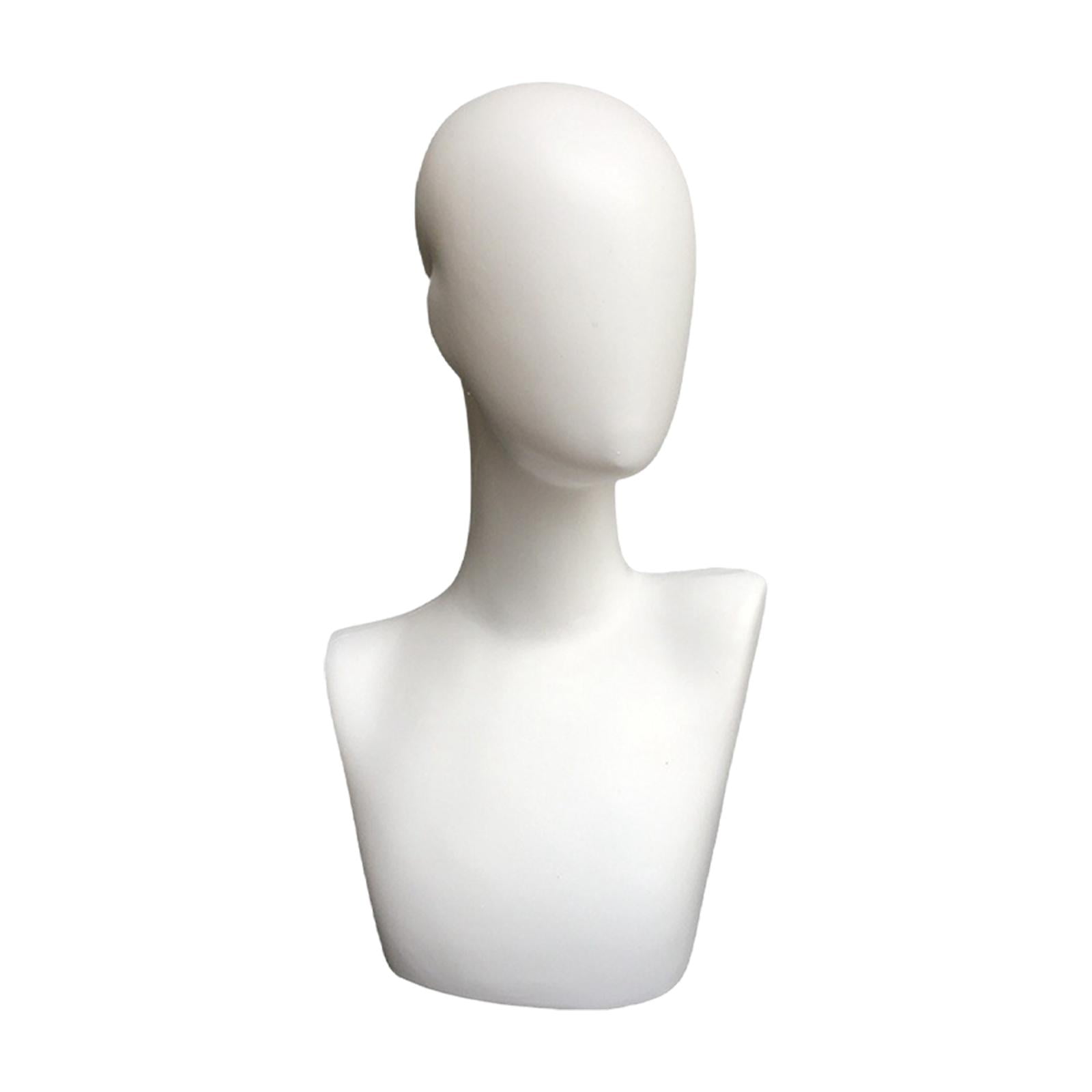 Serenable Mannequin Head Model Multipurpose Manikin Head Display Styling Wig Holder Wig Stand for Headset Headdress Jewelry Scarves Hat High Low Shoulders