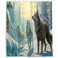 thumbnail image 2 of Coolnut Wolf Under Winter Snow Shower Curtain Waterproof Fabric with 12 Hooks Bathroom Bath Curtain Set Polyester Fabric Machine Washable 60 x 72 Inch Home Decor, 2 of 6