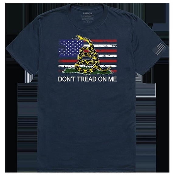 Flag with Gadsden Tactical Graphic Tee Shirt, Navy - Extra Large