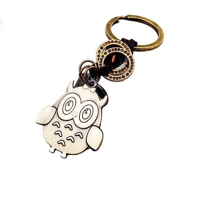 1 Uds llaveros de búho Animal Porte Clef pequeños regalos Vintage para niños y mujeres llaveros de cuero para bolsas de llaves de coche Sincero Electrónica
