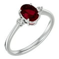 thumbnail image 2 of SuperJeweler 1.65 Carat Oval Shape Ruby and Two Diamond Ring In 14 Karat White Gold For Women, 2 of 6