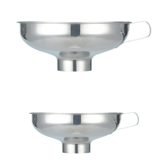1pc Stainless Steel Wide Mouth Funnel for Salad and Jam Strainer Small Silver